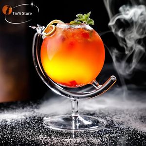 Muggar 330 ml Creative Globe Design Cocktail Glass Transparent Lead-Free Glass Cup Home Bar Party Drinkware Martini Cup Vinglas 231204