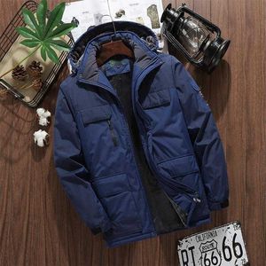 men's warm windproof jacket high quality hooded jacket mountaineering clothing Winter down jacket thickened cotton rushing jacket large size