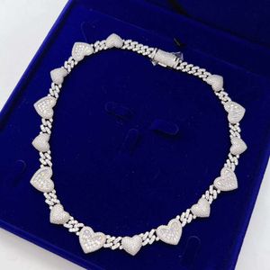 Nuovi arrivi Catena a maglie cubane VVS Moissanite in argento sterling 925 ghiacciato alla moda