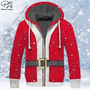 Moletons masculinos Moletons Série de Natal 3D Impresso Único Lã Zipper Hoodie para Homens Mulheres Inverno Quente Dupla Camada Jaqueta de Lã Roupas Casuais S-1 231205