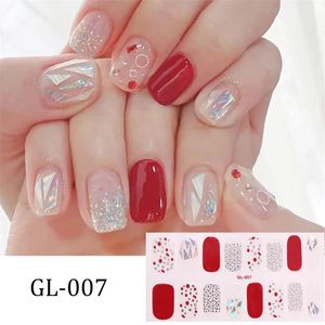 Naklejki naklejki 16pcssheet moda błyszcząca manicure Dekoracja Glitter Style Pełna okładka DIY Nail Gwat Art 231204