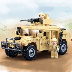 Julleksakstillbehör 265 st H2 Assault Vehicle Building Block Toys med två siffror Klassiska bilmodell Creative DIY Assembled Blocks Kit 231204