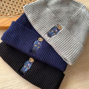 2023Polo Bear bordado malha gorro com punho chapéu de inverno36