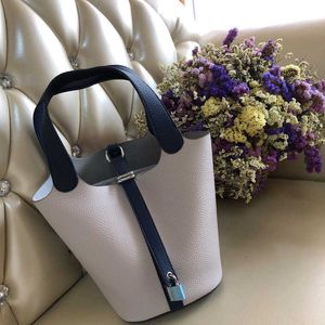 Designer Picotin Lock Bag Sydkoreas East Gate's New Basket Bag Litchi Grain Bucket Women's Cortile Picotin Handbag Mother Tide N06W