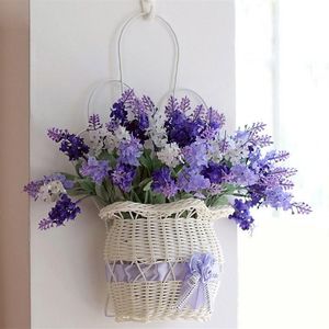 Konstgjord blomma hängande korg med blommor lavendel dekoration av vardagsrum sovrum y0104271i