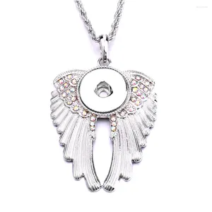 Ожерелья с подвесками, 10 шт., стильные металлические хрустальные кнопки «Ангел», подходят для пуговиц 18 мм, ювелирные изделия для женщин