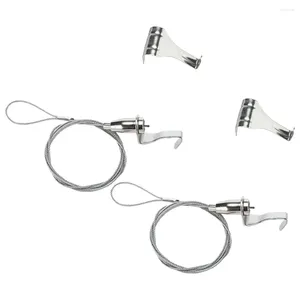 Hooks 2 Pcs Hanging Rope Picture Wire Kit Peg Adjustable Rail And Painting Stainless Steel Lanyards
