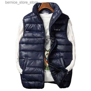 Men's Vests Winter Men Cotton Padded Vest Autumn Casual Warm Lightweight Sleeveless Jacket Male Big Size Black Coat Work Wear Waistcoat Q231205