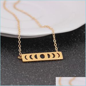 Anhänger Halsketten Choker Halskette Sonne Mondphase Mondfinsternis Ketten Halsketten für Frauen Vintage-Schmuck Collier Statement Drop Deliv Dhwlm