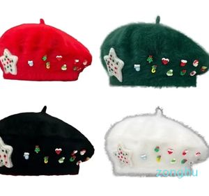 Berretti per ragazze Cappello da pittore Festivo natalizio per l'autunno inverno Berretto da indossare ogni giorno