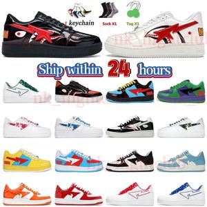 BapeStar SK8 Outdoor Skateboard shoes A Bathing Ape star Patnt Leather White Green White Blue Shark White Shark Black Pink Suede Men Womens platform trainers Eur 36-47