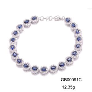 Grace Jewelry 925 Sterling Silver Tennis Colorful Zircon Bracelet