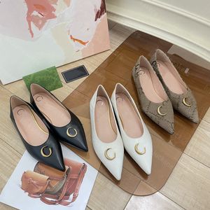 Designers Dress shoes luxury women flat casual shoe with horsebit metal buckles lady girl luxury leather comfortable classics Button designer shoe 10A