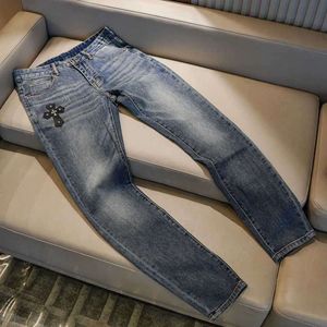 Herrenjeans Designer CH Herrenjeans Cross Chromes Heart Ch Crow Skinny Washed Old Light Fashion Brand High Street Ruffian Handsome Slim Fit Small Feet Pans