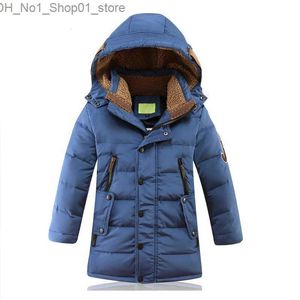 ダウンコート-30度子供用冬用ジャケットパッド入りの子供服新しいビッグボーイズウォームダウンコート肥厚アウターウェアQ231205