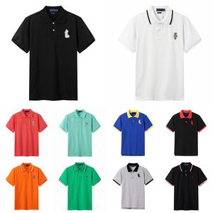 Högkvalitativ designer Mens Polos T Shirt Boutique New Summer Cotton broderade Ralphs Pony Logo Polos Solid Color Bottomed Shirt Half Sleeve Par Laurens A122