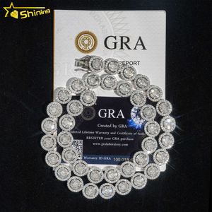 GRA認定13mmヒップホップネックレスSterling Sier Moissanite Chainsは、男性と女性のためのファッションキューバのネックレスをアイスアウトします