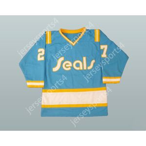 Maglia da hockey personalizzata GILLES MELOCHE 27 CALIFORNIA GOLDEN SEALS NUOVA cucitura superiore S-M-L-XL-XXL-3XL-4XL-5XL-6XL