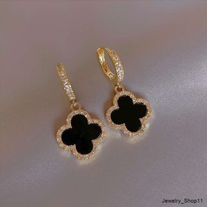Fashion Classic Clover Gold Earrings New Diamond Ear Ring High-grade Women's Jewelry Wholesale