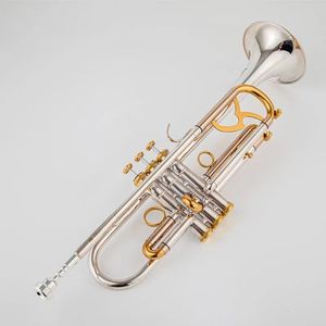 Feito no japão qualidade 9345 bb trompete b latão plano banhado a prata instrumentos musicais de trompete profissional com estojo de couro