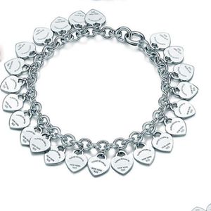 Catena Sterling Sier 925 Classic Fashion Heart Card Bracciale da donna Gioielli Regalo di festa 200925 Consegna di goccia Dhhyi