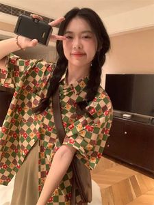 Damenblusen Hemden XEJ Koreanisches Schachbrett-Karohemd Vintage Things Chiffonbluse Günstige Damenbekleidung und kostenlose Versandangebote YQ231205