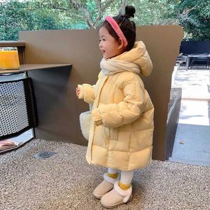 Para baixo casaco 3-9 anos crianças parka snowsuit inverno quente jaqueta para meninas casaco moda longo com capuz crianças outerwear criança menina roupas q231205