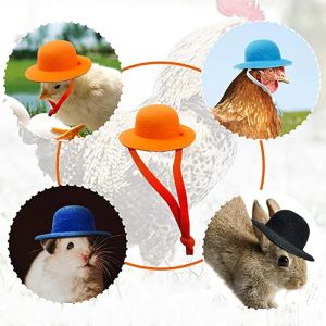 Chapéu para animais de estimação, acessórios engraçados, vestir-se, frango, coelho, hamster, chapéu, cosplay, adereços, alças ajustáveis, bonés