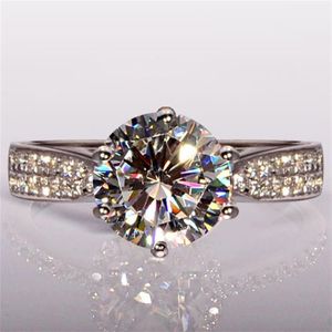 Round cut 4ct Topaz Diamonique simulated diamond 14KT white Gold Filled GF Engagement Women Wedding Ring Sz 5-11238B