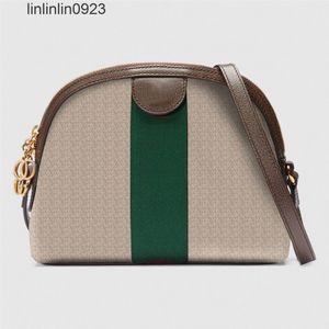 499621 Ophidia Shell Shape Shouther Bag Bag Green 및 Red Stripe Double Letter Metal Lady Cross Body230X