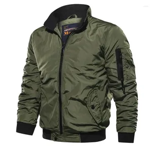 Men's Jackets Men Jacket Casual Waterproof Solid Color Vertical Collar Flying Spring And Autumn Big Tooling