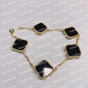 Klasyczne modne bransoletki cztery liście koniczyna projektant biżuterii 18k złota bransoletka bransoletka dla kobiet mężczyzn naszyjniki łańcuch elegancki J2255
