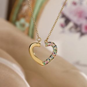 Pendant Necklaces Mafisar Fashion Simple Gold Plated Color Zircon Love Heart Women High Quality Delicate Party Jewelry Wholesale