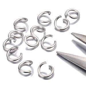 1000pcs mycket guld silver rostfritt stål öppna hoppringar 4 5 6 8mm split ringar kontakter för diy ewelry fynd som gör2443