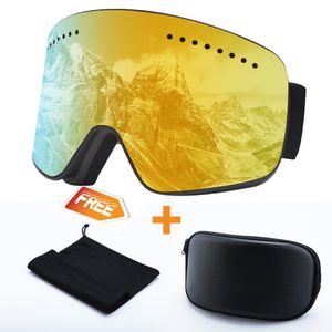 Neuankömmling CYK-Skibrille Schutzausrüstung Winter Schneesportbrille mit Antibeschlag-UV-Schutz für Männer Frauen Jugend Wechselobjektiv