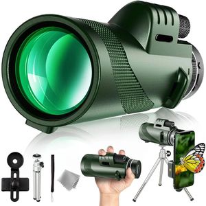 Teleskop lornetka wierzchołkowa potężna 80x100 HD Monocular Long Range Zoom z statywem klips telefoniczny do polowania na zewnątrz turystyka 231206