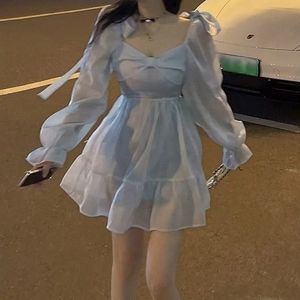 アーバンセクシードレスロリータドレス女性カジュアル長袖カワイイ服ヴィンテージY2Kミニドレスパーティーウィンタードレス韓国ファッション231206