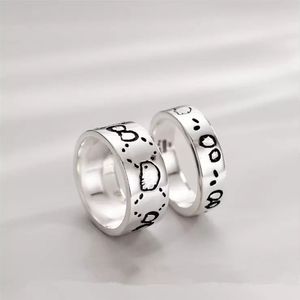 Skull Street Titanium Steel Band Ring Fashion زوجين حفل زفاف الرجال والنساء مجوهرات حلقات الشرير هدية 292g