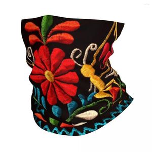 Bandanas Mexican Butterflies And Flower Bandana Winter Neck Warmer Windproof Wrap Face Scarf For Ski Otomi Embroidery Art Gaiter Headband