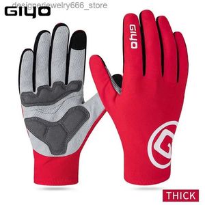 Five Fingers Gloves Gloves For Men Women Winter Cycling Gloves Fleece Thermal Race Riding Bicycle Gloves Gym MTB Road Ciclismo Guantes Q231206