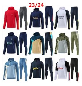 23 24 pares com capuz Fatos de treino Camisetas de futebol Real Madrids meio TRACKSUIT 2023 2024 homem SET TRAINING SUIT jaquetas chandal futbol survetement