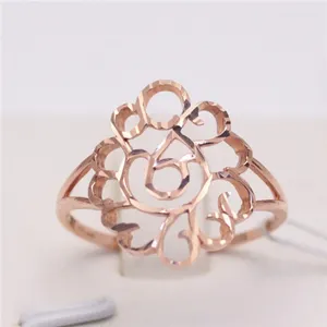 Cluster Rings 585 Purple Gold Geometric Hollow Flower Type For Women Classic Plated 14k Rose Chinese Style Utsökta smycken