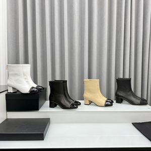 مصممة أحذية Winter Winter Winter Boots الكعب الكعب الجلدي للنساء