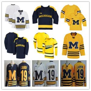 Wolverines Michigan Kollegen Eishockey -Trikots Dylan Larkin Quinn Hughes Thomas Bordeleau Cam York Strauss Johnson Jack Becker Brendan Bris