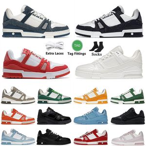 Top Quality Designer flat casual shoes denim canvas leather white green red blue letter fashion platform mens womens low tops dhgates sports trainers sneakers
