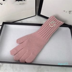 designer Five Fingers Gloves windproof leather gloves lady touch screen fur mouth winter heat preservation wind style