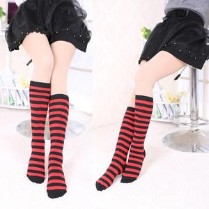 Women Socks 1 Pair Striped Over-knee Girls Over Knee Long Stripe Printed Thigh High Cotton Sweet Cute Overknee