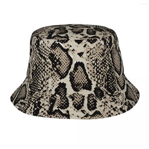 Berets Snake Skin Pattern Retor Bob Hats Summer Headwear Accessories Fishing Fisherman Caps For Outdoor Women Hat Lightweight