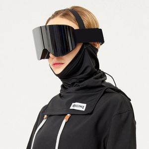 Óculos de esqui magnético anti-nevoeiro óculos de esqui multi-cor homens mulheres ski googles iluminando dupla camada substituível lente snowboard óculos 231205