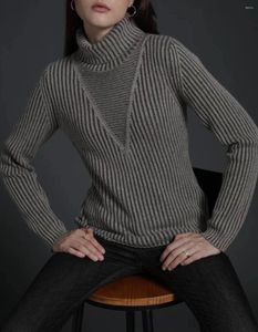 여자 스웨이터 여성 패션 하이 목이 긴 소매 허리 슬림 캐시미어 스웨터